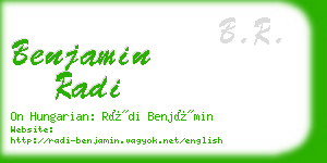 benjamin radi business card